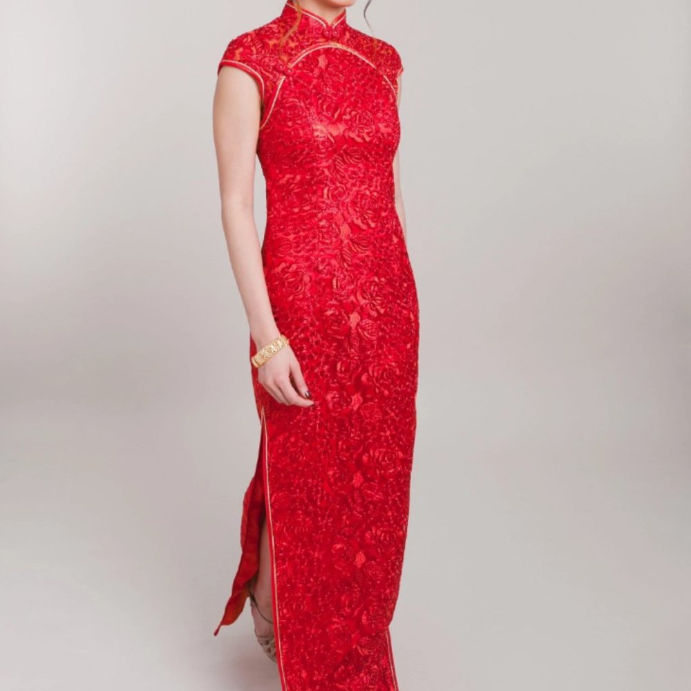 East Meets Dress - Sandra Red Wedding Qipao